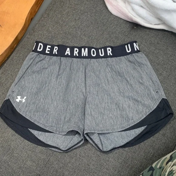 Under Armour Women's Athletic Shorts in Gray and Black - Picture 1 of 5